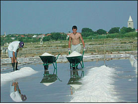 Boy at salt factory